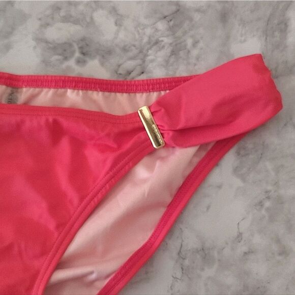Victoria's Secret 2014 Coral Side Logo Lowrise Bikini Bottoms Large NWOT - Picture 4 of 16